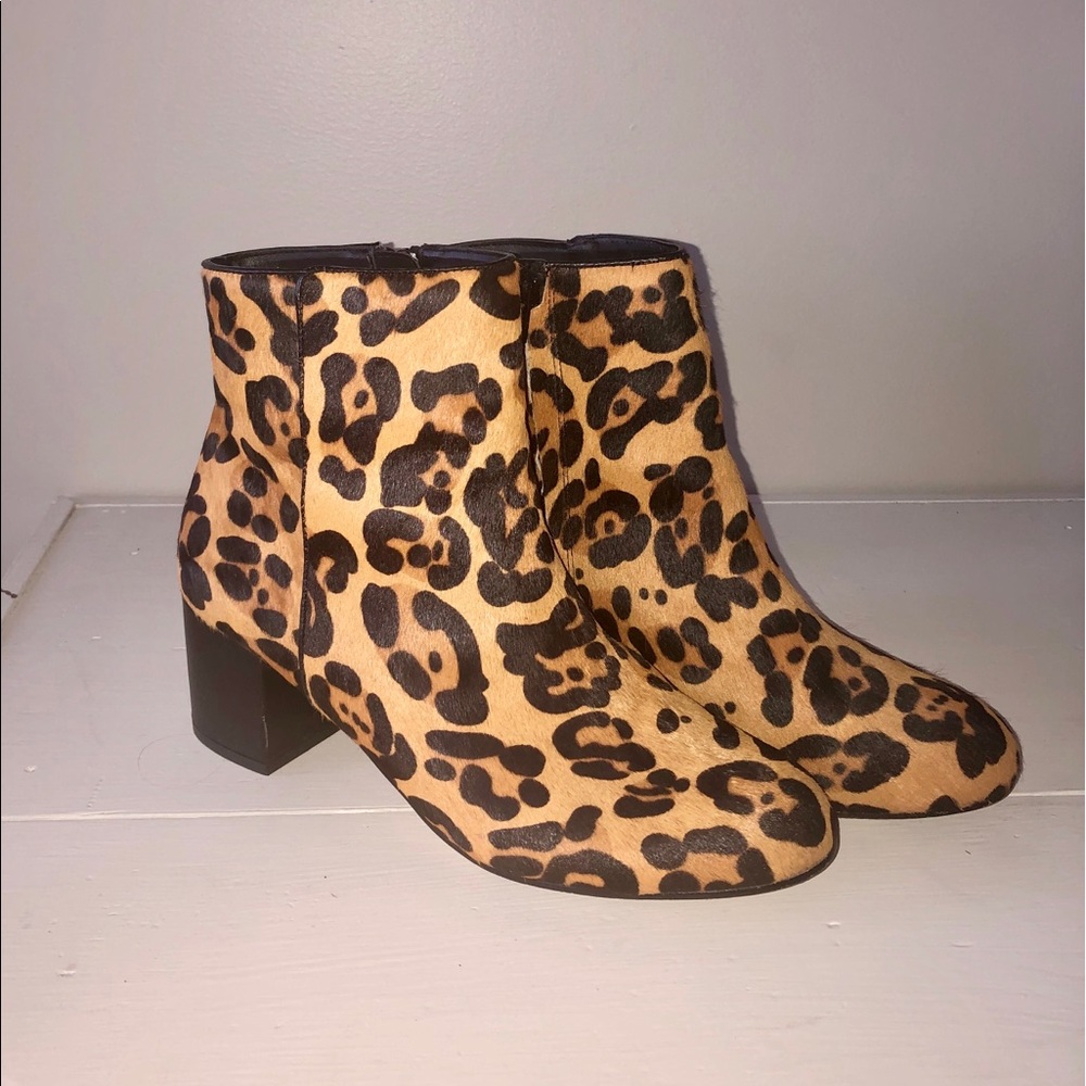 Urban Outfitters Thelma Leopard Print Ankle Boot